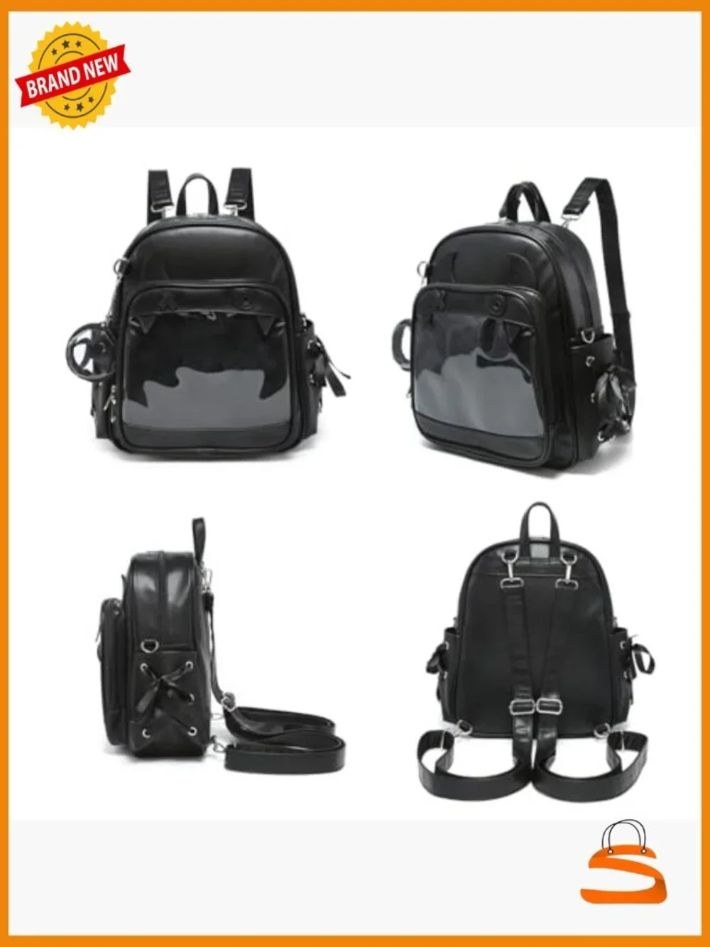 Sling Crossbody Ita Bag Halloween Purse PU Leather Backpack